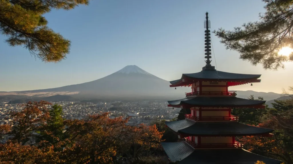 svetlana-gumerova-sKVFBSigL0w-unsplash Mount Fuji and pagoda view often visited during a solo trip itinerary in Japan