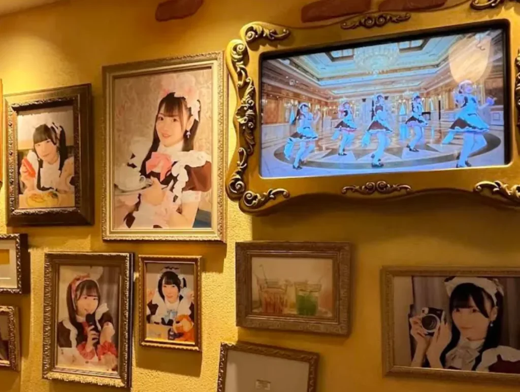 Interior of a Japanese concept cafe, part of Tokyo’s unique nightlife culture.