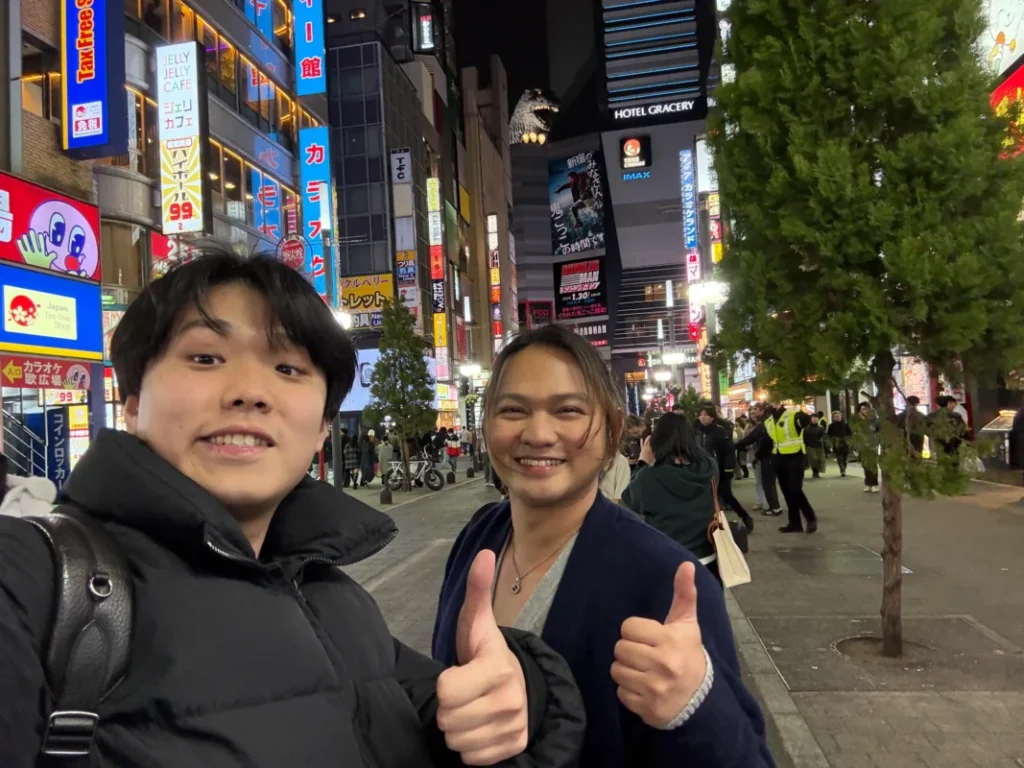 Enjoying Tokyo nightlife in Kabukicho with a Japanese local.