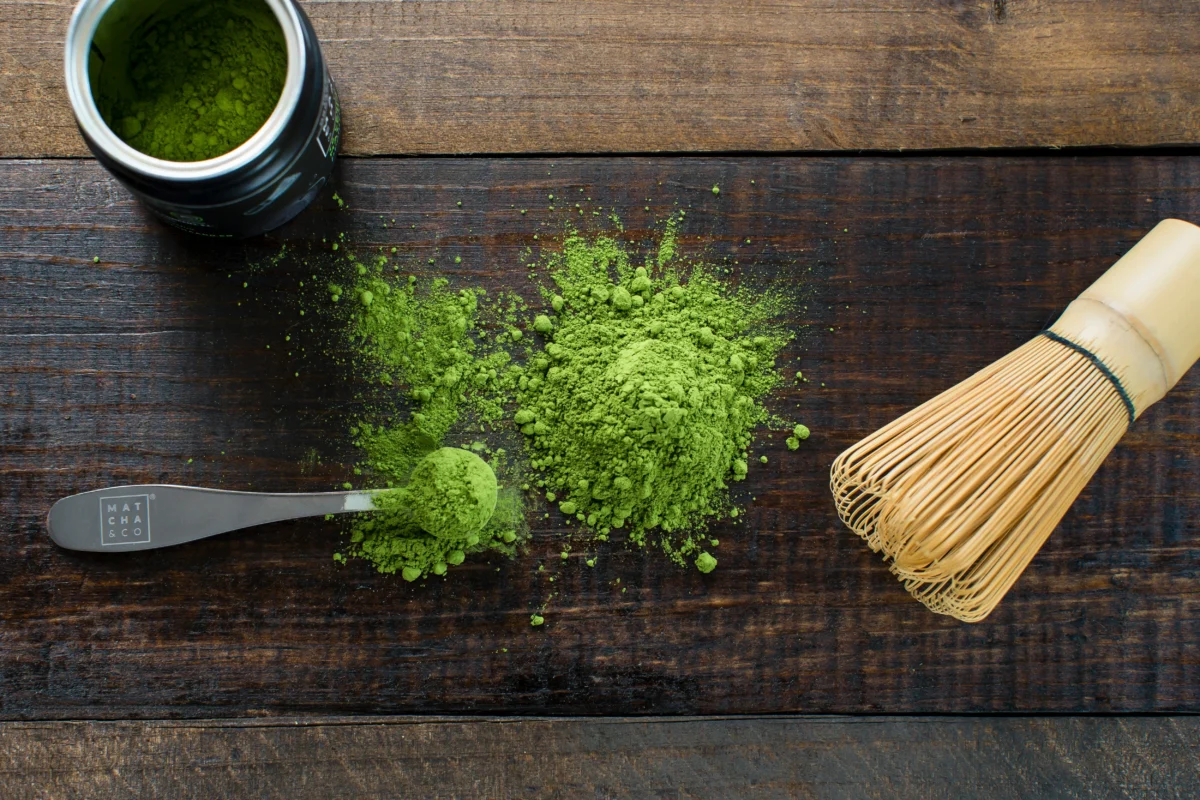 matcha-co-pC16vUGYCL4-unsplash Matcha powder and bamboo whisk used for Japanese tea ceremony preparation in Tokyo
