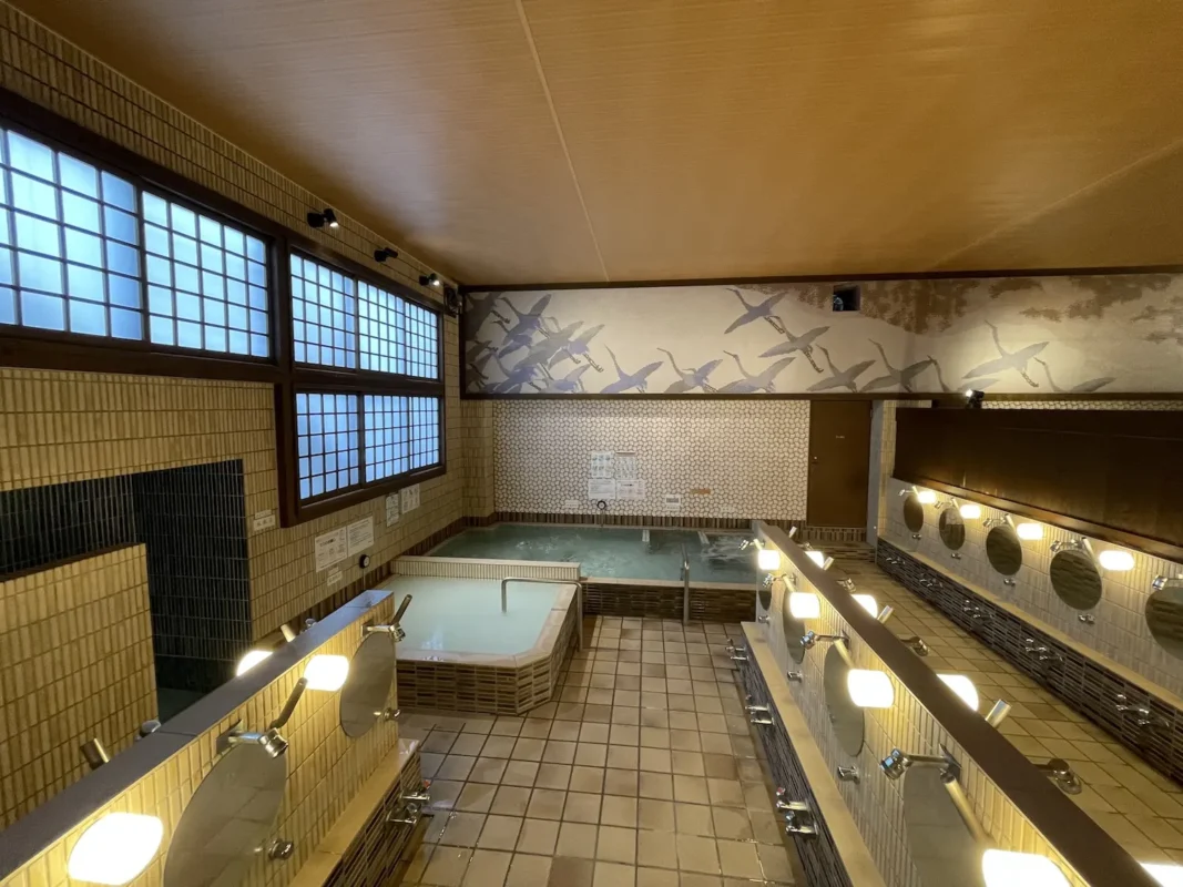 IMG_9526 Interior of Mannenyu sento with traditional Japanese baths and washing stations
