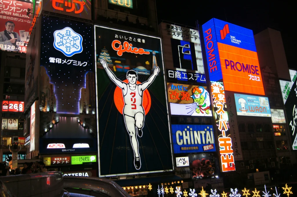 Dotonbori nightlife in Osaka during a private guided tour