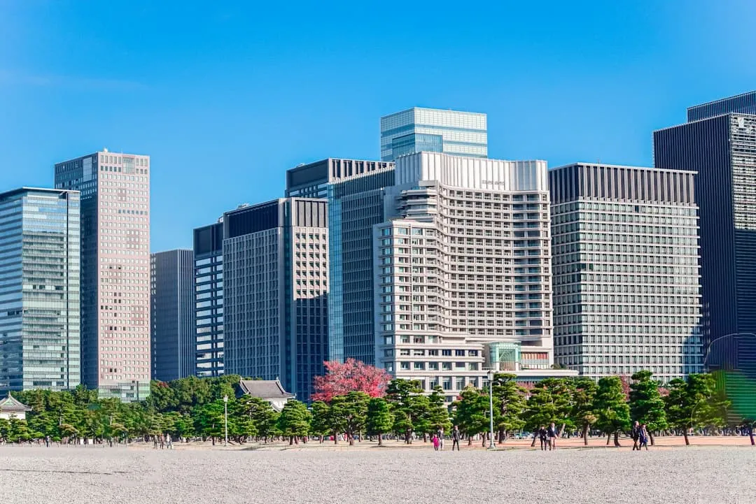 Modern office buildings in Tokyo business district